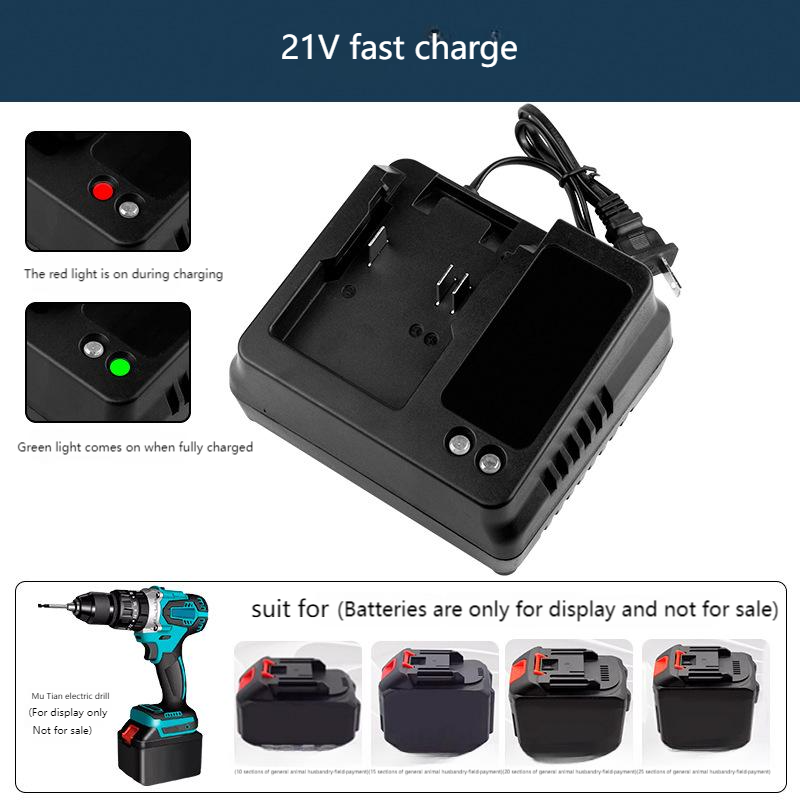 Carregador EU US 18V 21V para  - Brushless Cordless Electric Drill 18V avaliação e preço