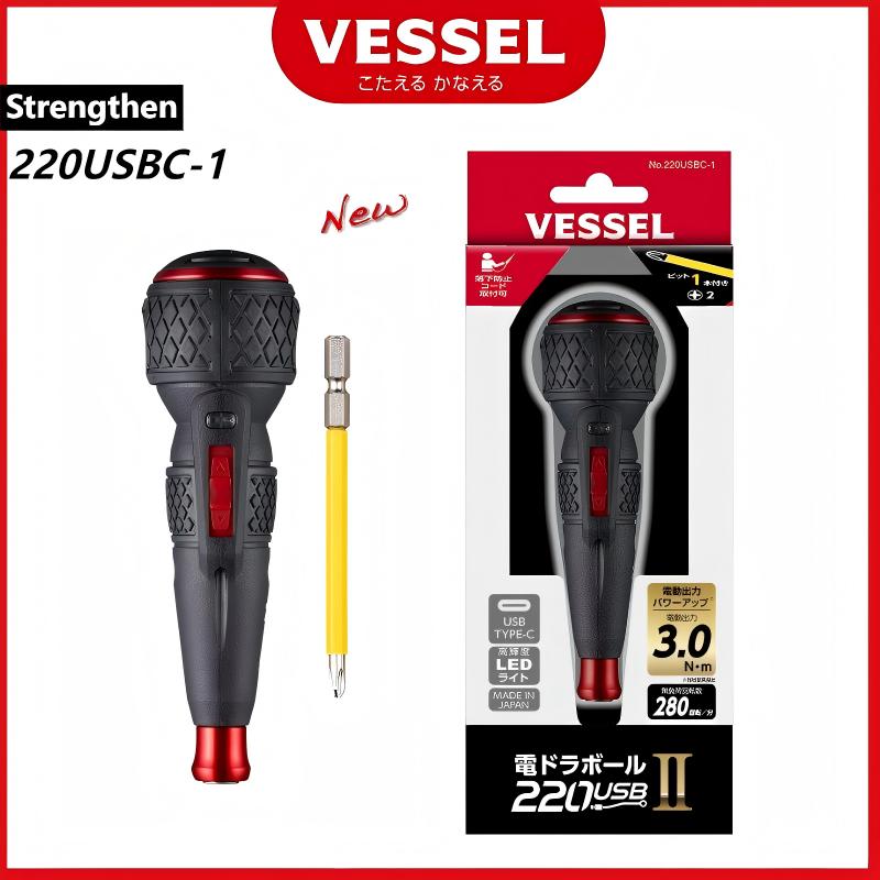 Novo VESSEL 220USBC-1 JIS Chav - Electric Screwdriver Rechargeable Usb avaliação e preço