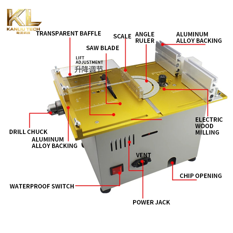 Serra de mesa mini T7, máquina - Mini Table Saw For Woodworking avaliação e preço