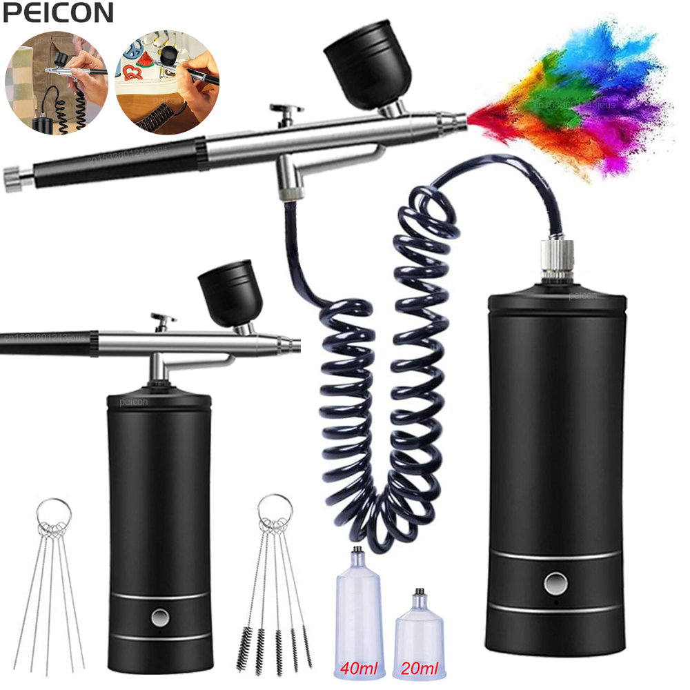 Aerógrafo com compressor portá - Airbrush Kit With Mini Compressor avaliação e preço